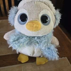 Musical Plush Penguin Toy with Blue Scarf